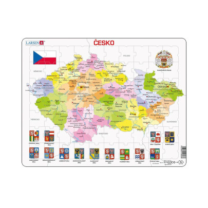 Česká republika kraja 70 dielikov Edu puzzle Dino