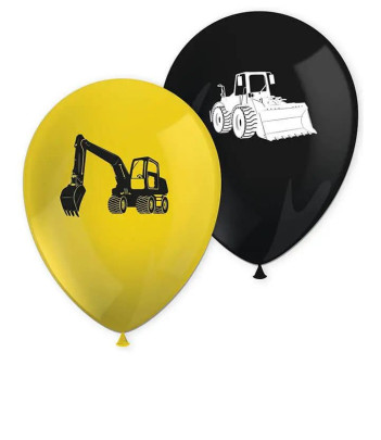 Latexové balóniky stavebné stroje 26 cm - 8 ks