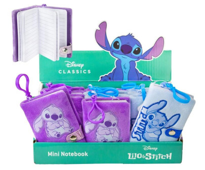 Zápisník mini plyšový prívesok Lilo & Stitch 2 farby