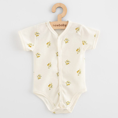 Dojčenské celorozopínacie body s krátkym rukávom z organickej bavlny Olivy New Baby