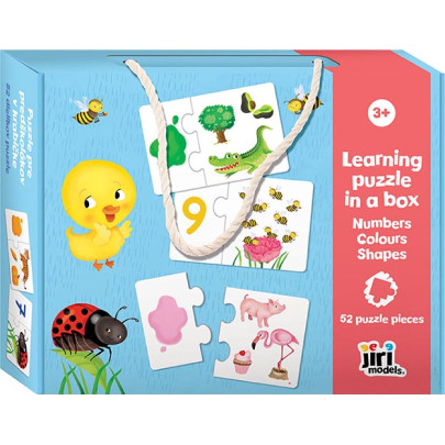 Puzzle pre predškolákov v krabičke Čísla, farby, tvary