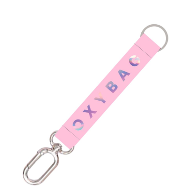 Krátka kľúčenka s karabínkou Holographic Pink OxyBag