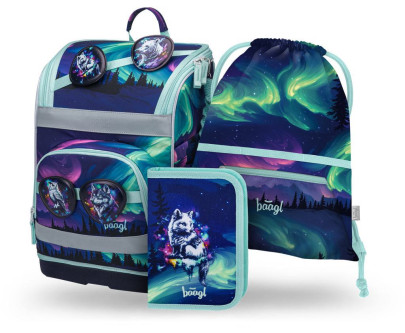 Set 3 Zippy Plus Aurora: aktovka, peračník, vrecko GRS Baagl