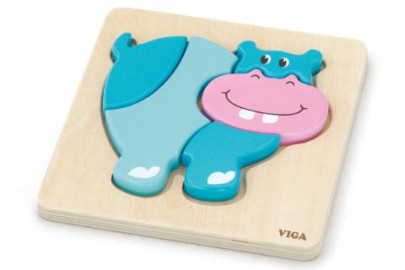 Drevené puzzle pre najmenších - hroch