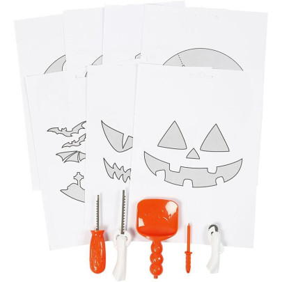 Sada 5 nástrojov na vyrezávanie halloweenskej tekvice