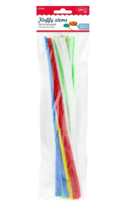 Drôtiky farebné chlpaté 25 ks, 30 cm