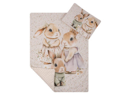 Komplet do postieľky Premium Minky 75x100 cm Králiky