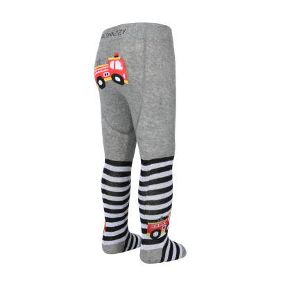 Pančucháče s protišmykom 3x ABS veľ. 92/98 sivé hasiči Be Snazzy