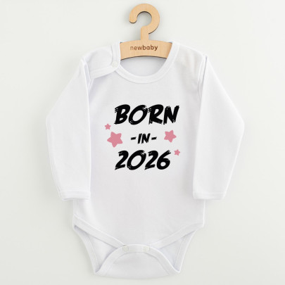 Detské body s potlačou New Baby Born in 2026 pink