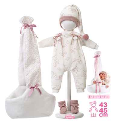 Obleček pre bábiku New Born veľkosti 40-42 cm s nosítkom cez rameno Llorens