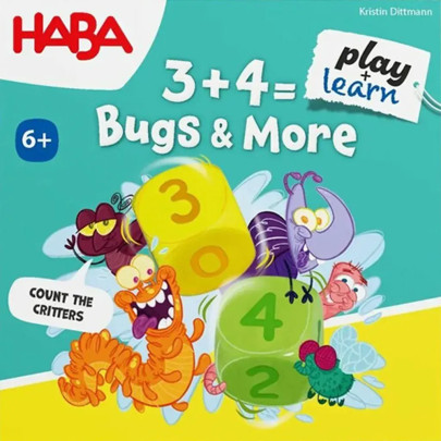 Play&Learn Vzdelávacia mini hra 3+4 chrobáky od 6 rokov Haba