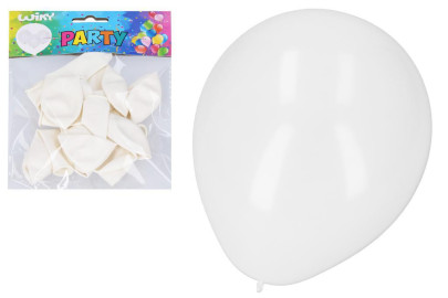 Balónik nafukovací 30 cm sada 10 ks biely