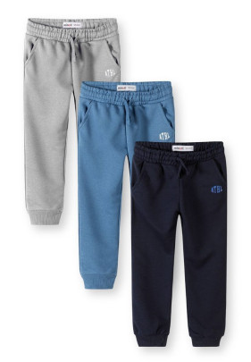 Tepláky chlapčenské s elastickým pásom 3pack Mix farieb sv. modré Minoti