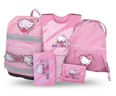 Set 5 Zippy Plus Hello Kitty Sweet Leopard: aktovka, peračník, vrecko, zástera, peňaženk Baagl