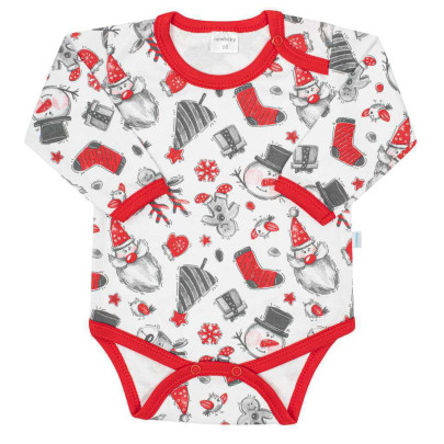 Dojčenské body s dlhým rukávom New Baby Christmas