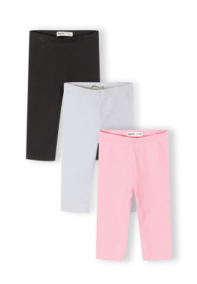 Dievčenské capri legíny jednofarebné 3pack Minoti
