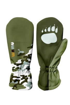 Detské softshellové rukavice Maskáč khaki Wamu
