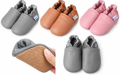 Kožené capáčky Barefoot s Anti-Slip podrážkou Veľ. 24-36 mes. Hopi Go