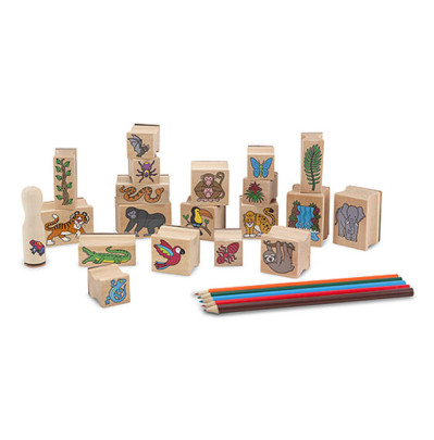 Drevené pečiatky v krabičke Prales Melissa & Doug