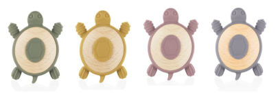 Silikónové drevené hryzátko Turtle Zopa