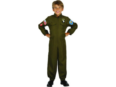 Kostým na karneval - vojenský pilot Vel. 120 - 130 cm