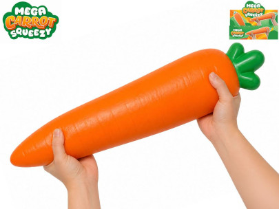 Mega Squeeze Jumbo strečová mrkva 34 cm -krčiaca antistresová hračka