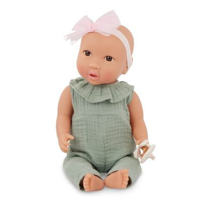 Bábika 35 cm v overale s čelenkou LullaBaby
