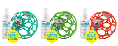 Loptička OBALL RATTLE s hrkálkou 10 cm + Aquaint 50 ml zadarmo