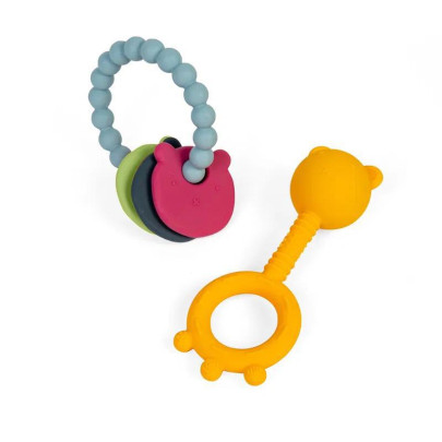 Hrkálka a hryzátko 2 v 1 a hryzací krúžok Medvedík Bigjigs Toys