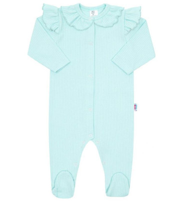 Dojčenský bavlnený overal New Baby Stripes ľadovo modrá