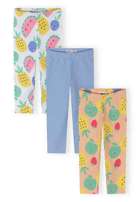 Dievčenské capri legíny Ovocie 3pack Minoti