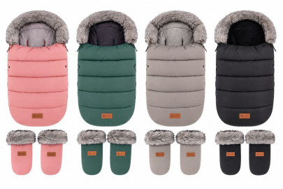 Set zimný fusak Comfy 4v1 + rukavice na kočík Petite & Mars