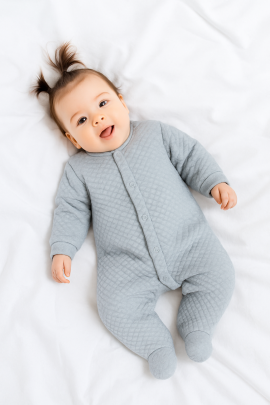 Prešívaná kombinéza sivá Baby Service