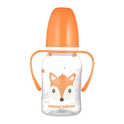Fľaša úzkohrdlá s úchytmi Cute Animals 120 ml Canpol babies