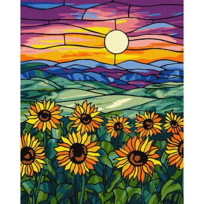 Maľovanie podľa čísel - Pole slnečníc 40 x 50 cm
