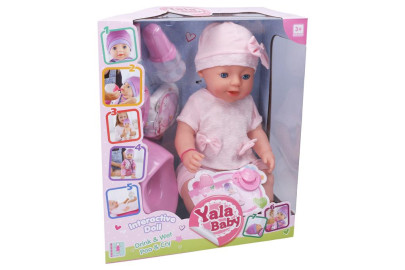 Bábätko čúrajúce s doplnkami 45 cm