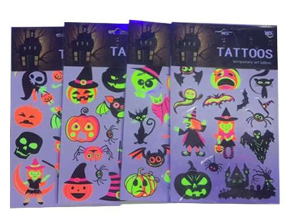Fluorescenčné tetovacie obtlačky - Halloween