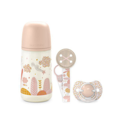 Súprava fľaša 270 ml + cumlík fyziologický 0 - 6 m + klip Dreams Suavinex