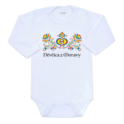 Detské body s potlačou Ľudový vzor Dievčica z Moravy New Baby