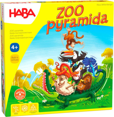 Spoločenská hra pre deti na rozvoj motoriky ZOO pyramída SK CZ verzia