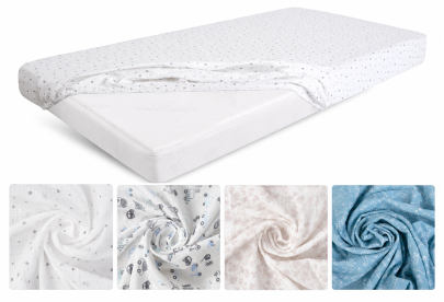 Mušelínové prestieradlo Dizajn s gumou 60 x 120 cm BabyMatex