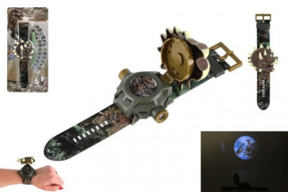 Hodinky s projektorom dinosaurus detské plast 22 cm na batérie