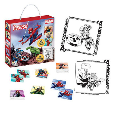 Pexeso v krabičke s omaľovánkou Marvel