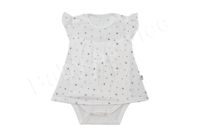 Dojčenské body/šaty krátky rukáv mušelín Hviezdičky Baby Service