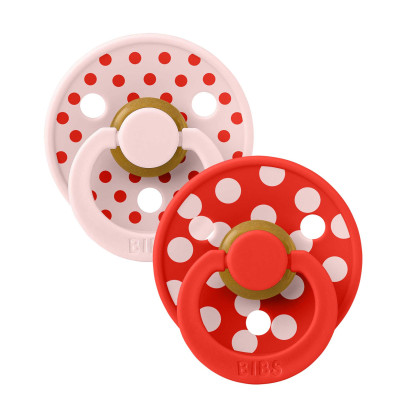 Anatomický cumlík z prírodného kaučuku Colour Polka 2 ks 6 - 18 mesiacov Bibs