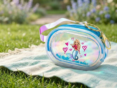 Peňaženka holografická 11 cm Mermaid Stars