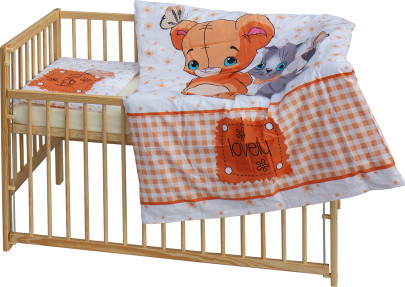 Detská postieľka s kompletnou výbavou 120 x 60 cm Scarlett Tery