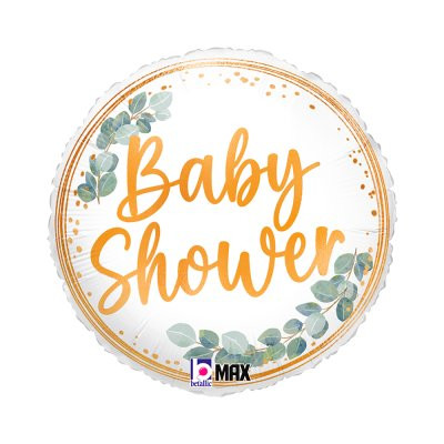 Kruh - Baby shower eucalyptus 18"/46cm fóliový balónik nafukovací
