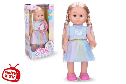 Eliška chodiaca bábika 41 cm modré šaty