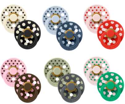 Cumlík z prírodného kaučuku Colour Polka 6 - 18 mesiacov Bibs
